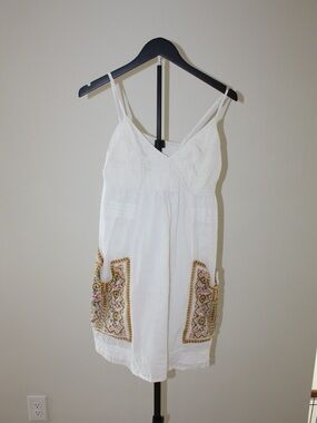 vanessa virginia embroidered dress RARE Anthropologie Vanessa Virginia Embroidered Maxi Dress Long Boho Hippie S M